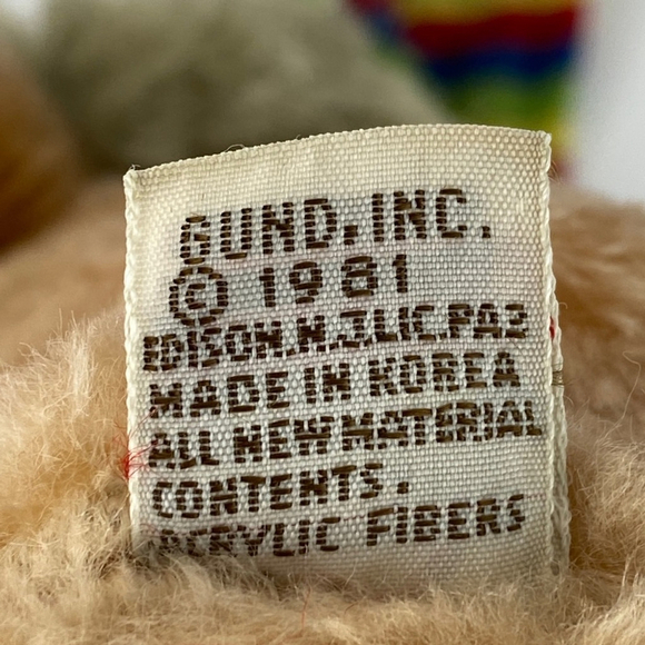 Vintage 1981 GUND Noah the Gnome / Troll 8 inch Plush with Striped Nightcap - Picture 10 of 10